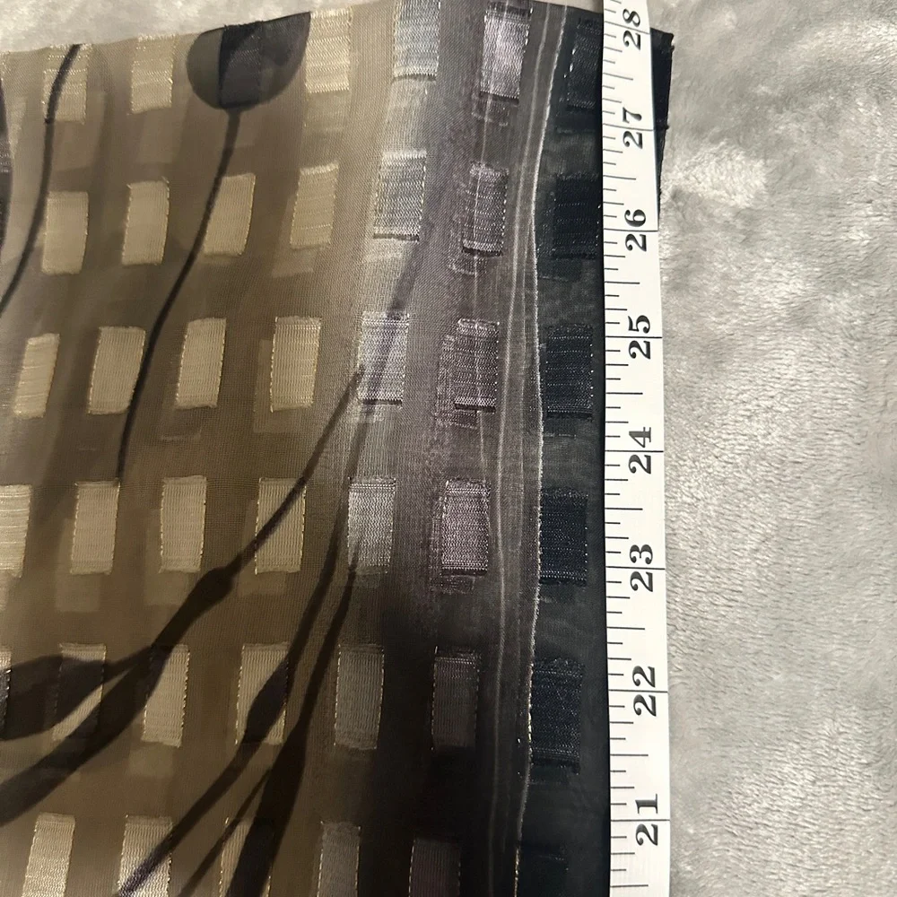 Sheer Flowered Geometric‎ Scarf 13” X 56”